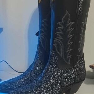 Black and Silver BOULET Western Boots WOMAN 6.5